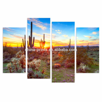 North American Desert Landscape Painting/Botanical Cactus Picture Print on Canvas/Home Wall Decor Artwork